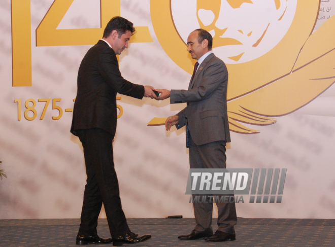 Media representatives receive awards in accordance with Azerbaijani president’s order. Baku, Azerbaijan, Jule 22, 2015